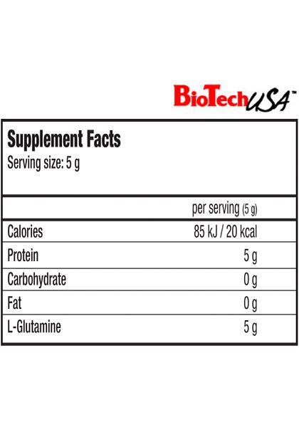 Glutamina biotech usa supplement facts 500 gr