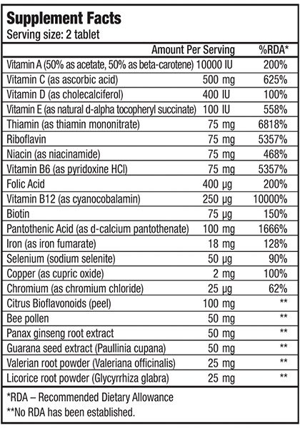B complex biotech usa vitaminas grupo b supplement facts 60 tablets
