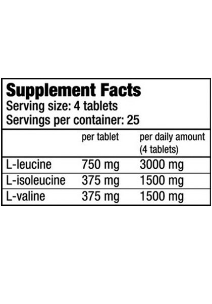 Bcaa 6000 biotech usa aminoacidos ramificados supplement facts 100 tablets