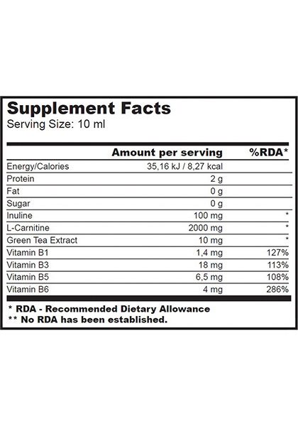 L-carnitine 100.000 liquid biotech usa supplement facts 500 ml